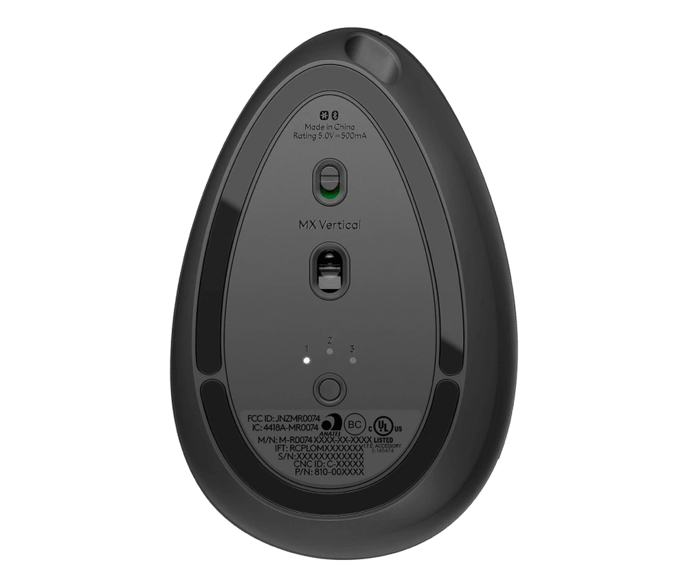 Беcпроводная мышь logitech mx vertical, чёрный 3