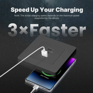 Moes star ring socket 30w gan 3 ports (2*type c+1*usb-a), grey Thumbnail 2