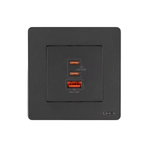 Moes star ring socket 65w gan 3 ports (2*type c+1*usb-a), grey