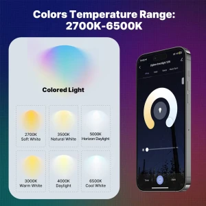 Moes zigbee led downlight spotlights 2700k-6500k rcb+c+w, 1055lm, beam angle 120°, 9w Thumbnail 2