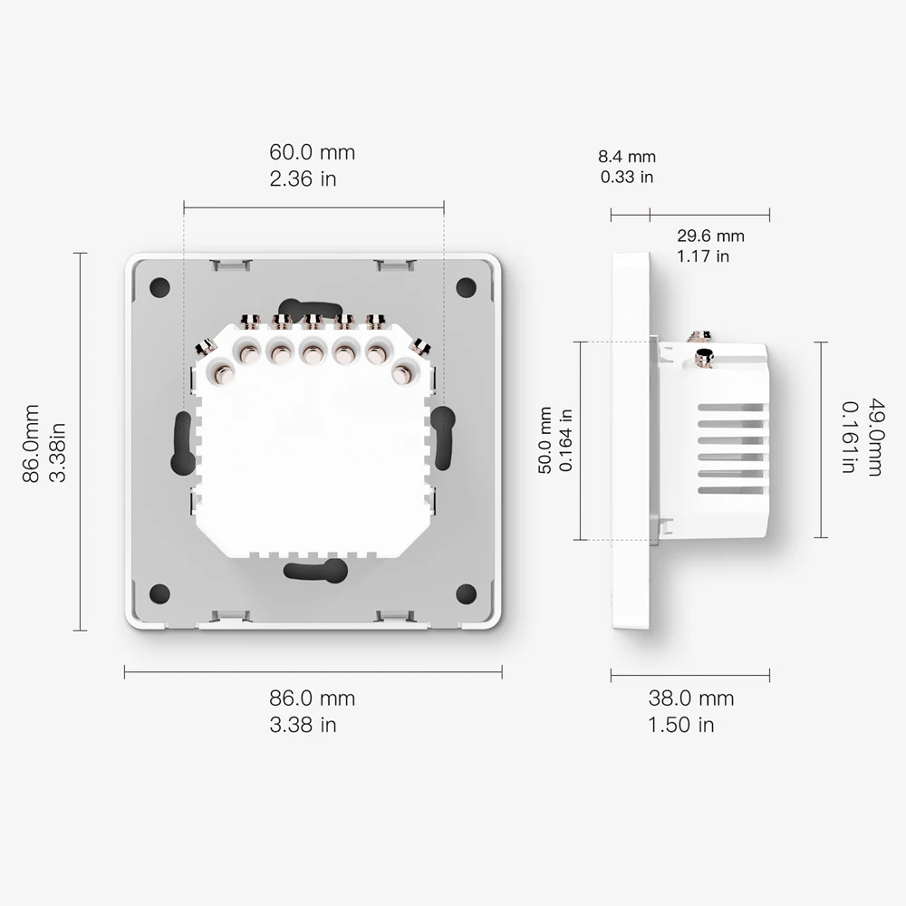 Moes zigbee star ring smart push button switch 1 gang (neutral required), white 2