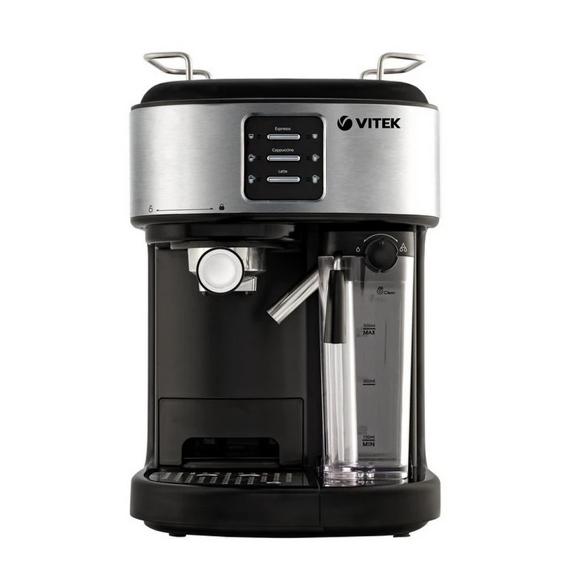 Кофеварка рожковая vitek vt-8489, 1250вт, серебристый 7