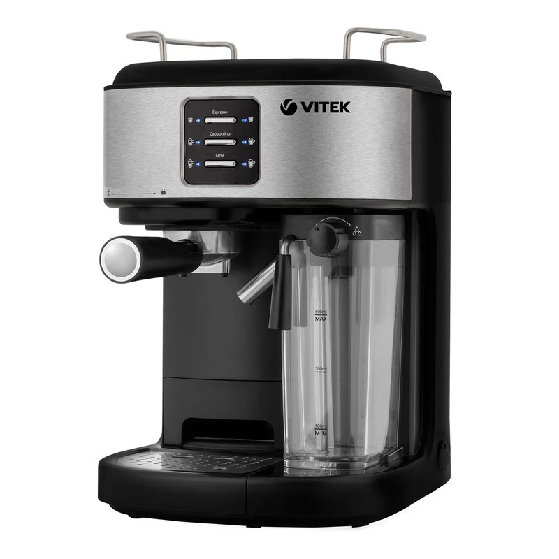 Кофеварка рожковая vitek vt-8489, 1250вт, серебристый 14
