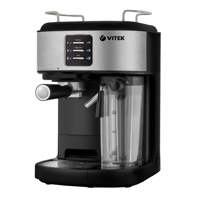 Кофеварка рожковая vitek vt-8489, 1250вт, серебристый 15