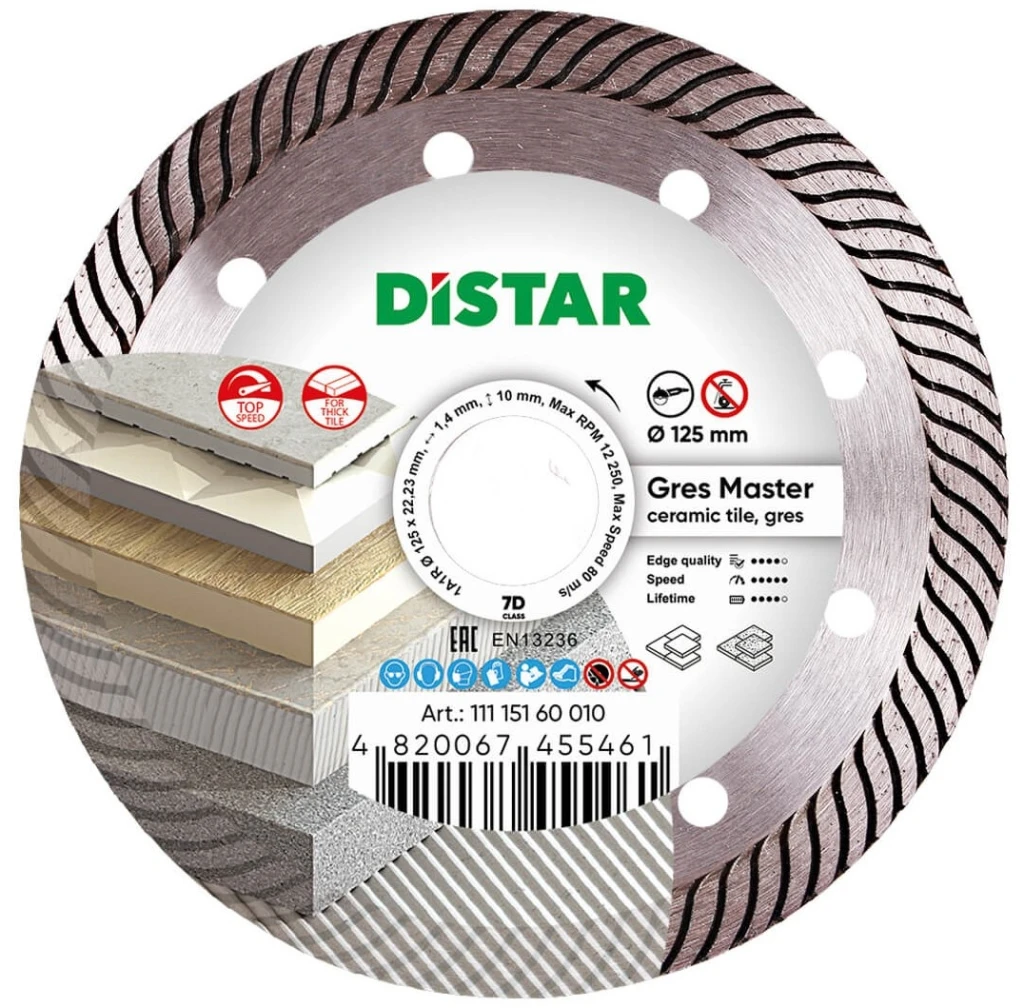 Алмазный диск 1a1r gres master d125 2