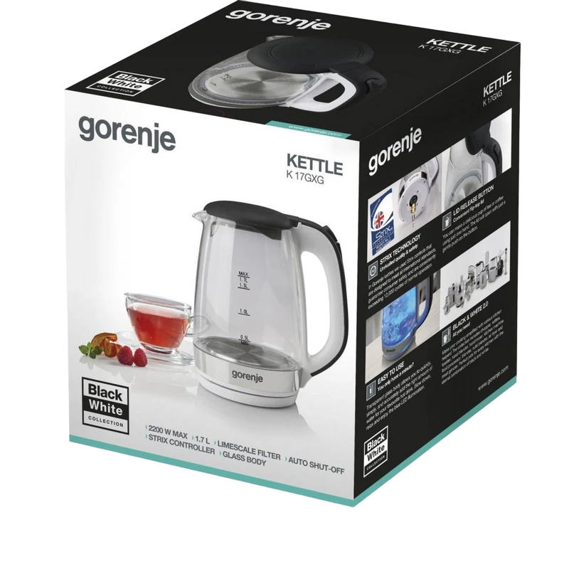 Fierbător electric gorenje k17gxg, oțel inoxidabil | negru 5