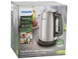 Fierbător electric PHILIPS HD9359/90, Argintiu