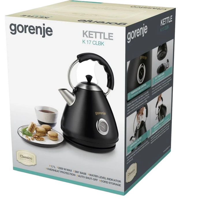 Электрочайник gorenje k17clbk, чёрный 4
