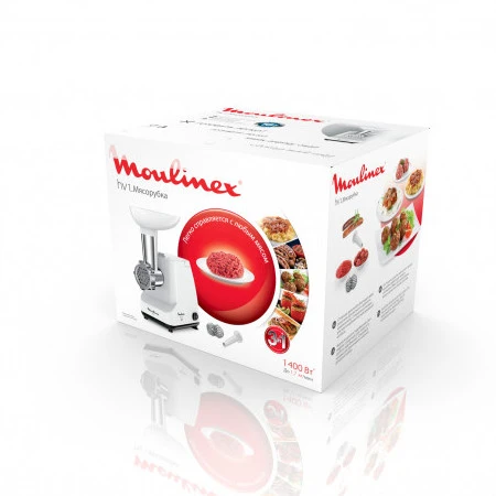 Mașină de tocat carne moulinex me111032, alb 2