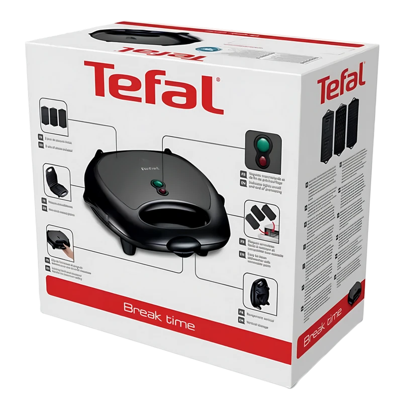 Aparat pentru sandwich tefal sw614b01, negru | gri 4