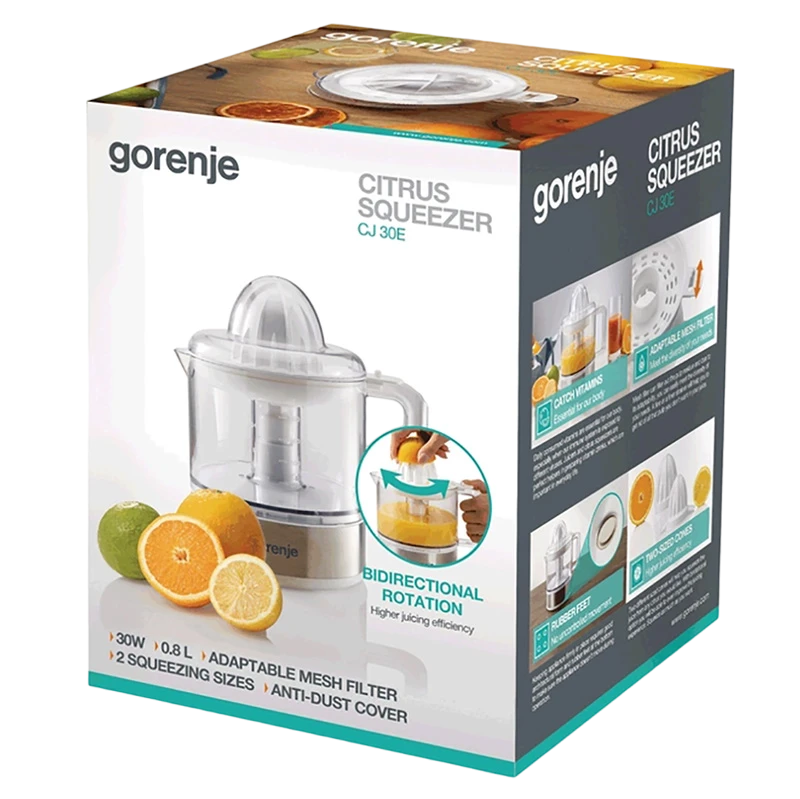 Соковыжималка для цитрусовых gorenje cj30e, белый | бронзовый 2