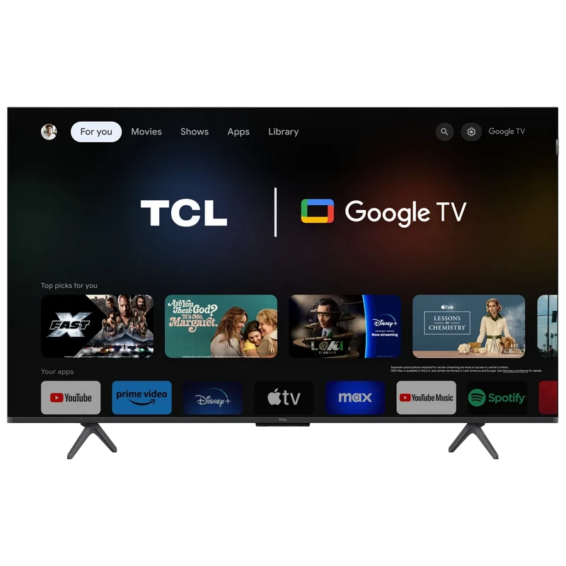 50" qled smart tv tcl 50c655, 3840x2160 4k uhd, google tv, negru 5