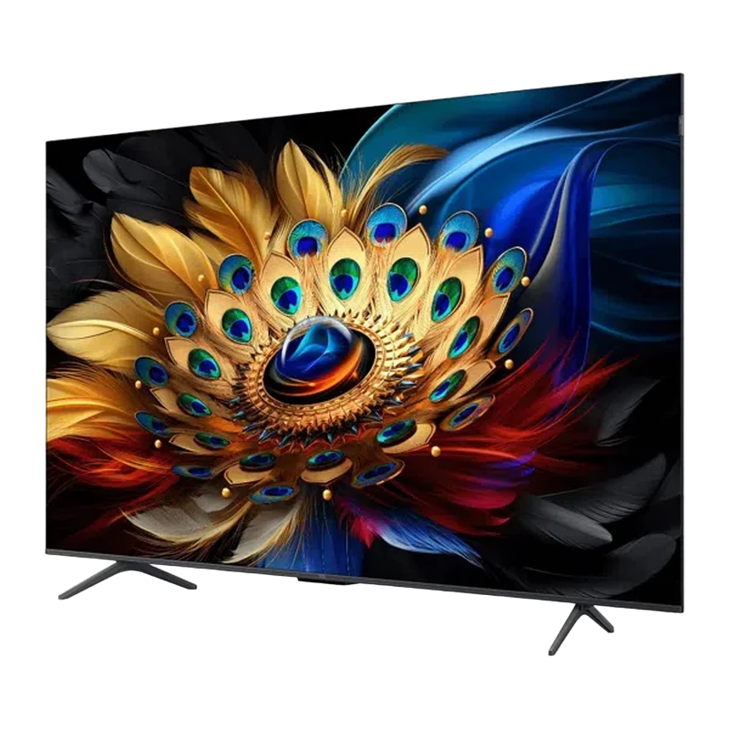 55" qled smart телевизор tcl 55c655, 3840x2160 4k uhd, google tv, чёрный 3