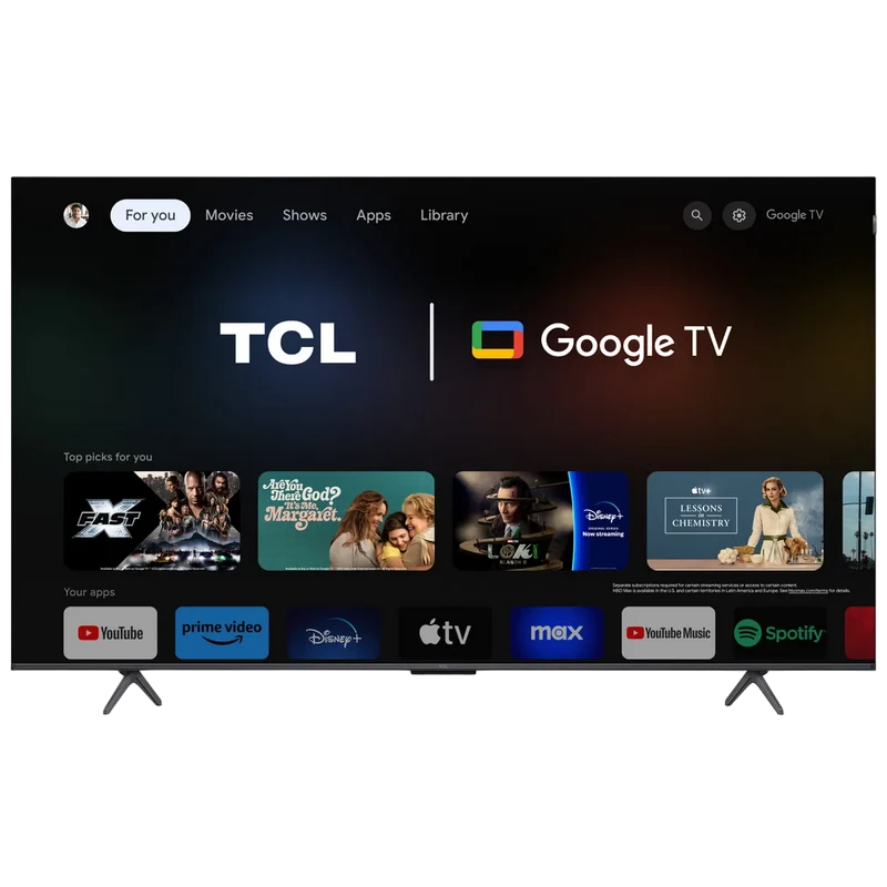 55" qled smart телевизор tcl 55c655, 3840x2160 4k uhd, google tv, чёрный 4