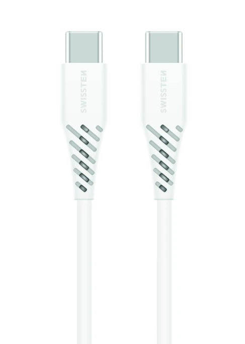 Data cablu swissten tpe usb-c/usb-c pd 5a (100w) 1,5m white 2