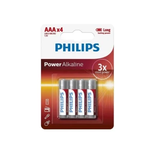 Батареи 4 штук philips powerlife 1.5 b aaa
