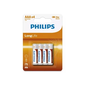 Батареи philips r03 longlife 1.5 b aaa