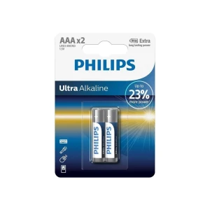Батареи 2 штук philips ultra alkaline 1.5 b aaa