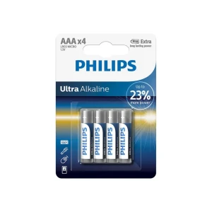 Батареи 4 штук philips ultra alkaline 1.5 b aaa