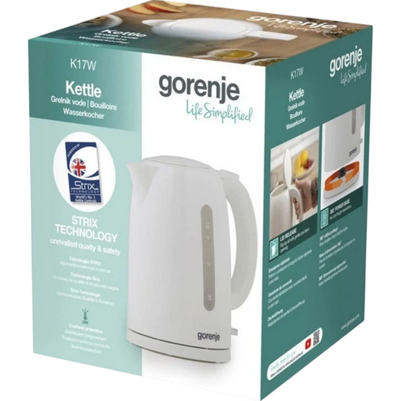 Электрочайник gorenje k17w, белый 4
