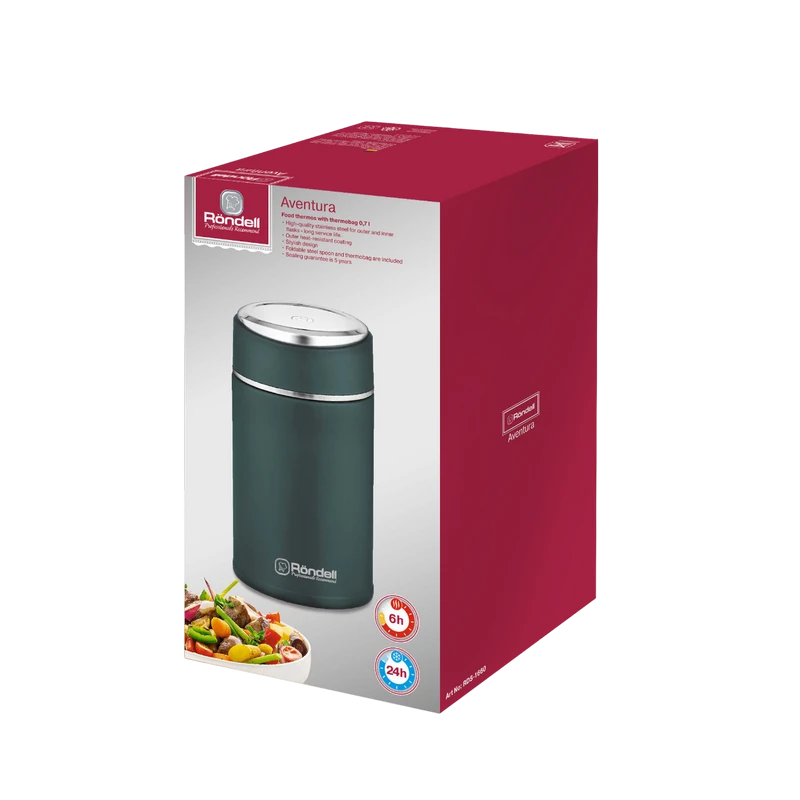 Термос для еды rondell rds-1660, 0,7л, зеленый 4