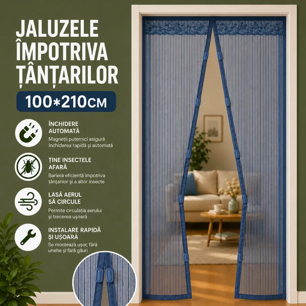 Jaluzele împotriva țânțarilor 100*210cm, albastru 3453-3 2