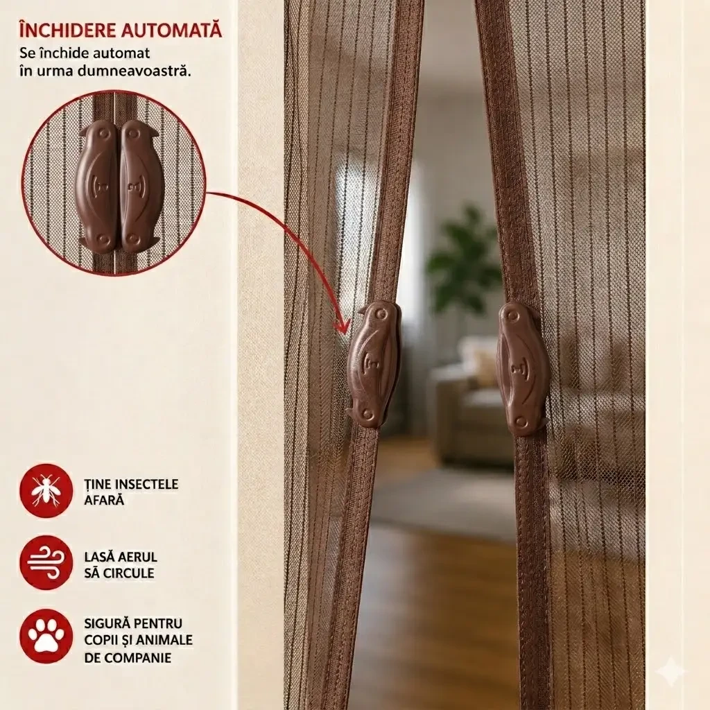 Jaluzele împotriva țânțarilor 100*210cm, cafeniu 3453-3 2