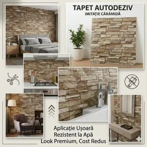 Placă tapet 3d tip caramidă – model cafeniu Thumbnail 3