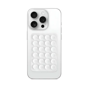 Woo silicone suction cup phone mount pad, 3m adhesive, 24-piece backing, transparent