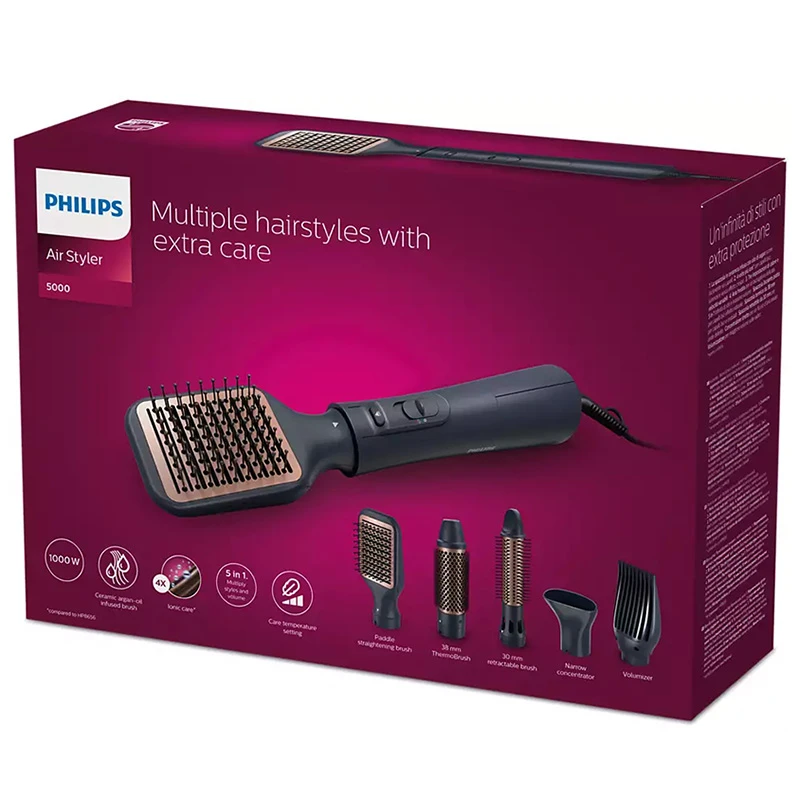 Uscător de păr-perie philips bha530/00, 1000w, negru 7