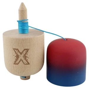 "kendama pill x original", profesională, ața 62/65 cm, 11 x 5 x 5 cm, gradient roșu-albastru Thumbnail 2