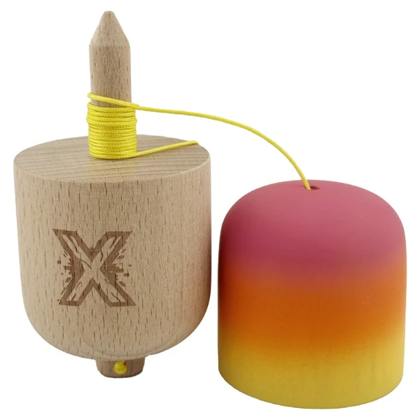"kendama pill x original", profesională, ața 62/65 cm, 11 x 5 x 5 cm, gradient roz-portocaliu-galben 2