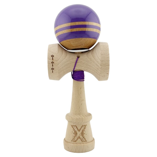 "kendama flippy x original rainbow", profesională, rulment metalic, ața 62/65 cm, ultra aderent, cupe mari, king size 7 х 6 х 18 cm, indigo-maro 3
