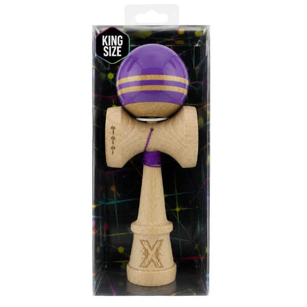 "kendama flippy x original rainbow", profesională, rulment metalic, ața 62/65 cm, ultra aderent, cupe mari, king size 7 х 6 х 18 cm, indigo-maro 4