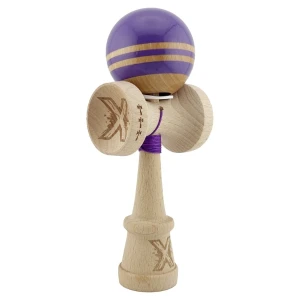 "kendama flippy x original rainbow", profesională, rulment metalic, ața 62/65 cm, ultra aderent, cupe mari, king size 7 х 6 х 18 cm, indigo-maro Thumbnail 12