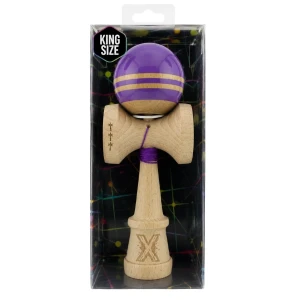 "kendama flippy x original rainbow", profesională, rulment metalic, ața 62/65 cm, ultra aderent, cupe mari, king size 7 х 6 х 18 cm, indigo-maro Thumbnail 4