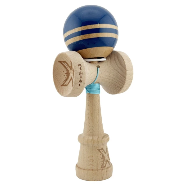 "kendama flippy x original rainbow", profesională, rulment metalic, ața 62/65 cm, ultra aderent, cupe mari, king size 7 х 6 х 18 cm, albastru-maro 12