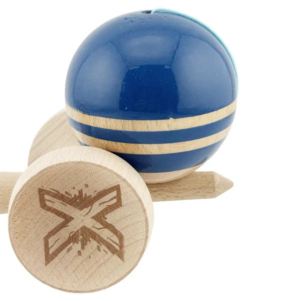 "kendama flippy x original rainbow", profesională, rulment metalic, ața 62/65 cm, ultra aderent, cupe mari, king size 7 х 6 х 18 cm, albastru-maro 8