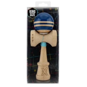 "kendama flippy x original rainbow", profesională, rulment metalic, ața 62/65 cm, ultra aderent, cupe mari, king size 7 х 6 х 18 cm, albastru-maro Thumbnail 4