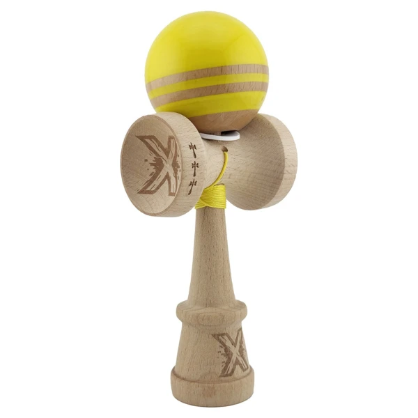 "kendama flippy x original rainbow", profesională, rulment metalic, ața 62/65 cm, ultra aderent, cupe mari, king size 7 х 6 х 18 cm, galben-maro 11