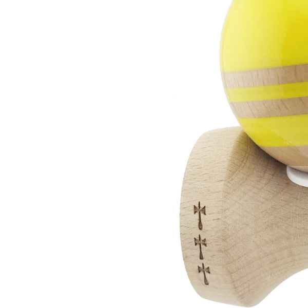 "kendama flippy x original rainbow", profesională, rulment metalic, ața 62/65 cm, ultra aderent, cupe mari, king size 7 х 6 х 18 cm, galben-maro 12