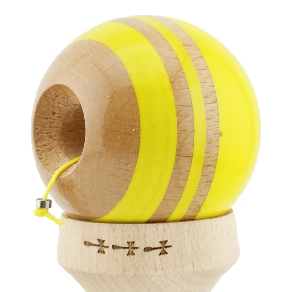 "kendama flippy x original rainbow", profesională, rulment metalic, ața 62/65 cm, ultra aderent, cupe mari, king size 7 х 6 х 18 cm, galben-maro 8