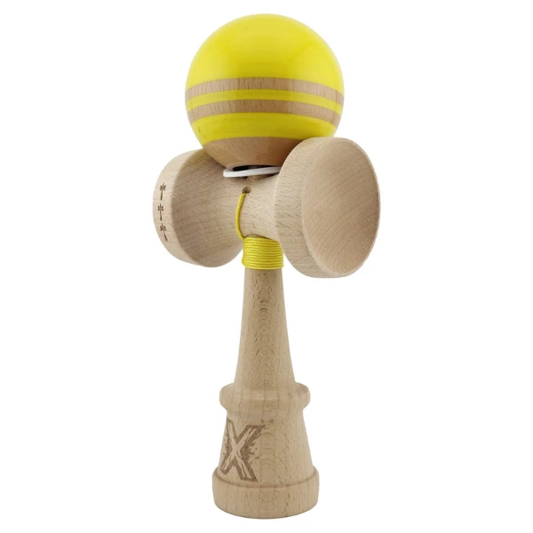 "kendama flippy x original rainbow", profesională, rulment metalic, ața 62/65 cm, ultra aderent, cupe mari, king size 7 х 6 х 18 cm, galben-maro 10