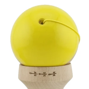 "kendama flippy x original rainbow", profesională, rulment metalic, ața 62/65 cm, ultra aderent, cupe mari, king size 7 х 6 х 18 cm, galben-maro Thumbnail 8