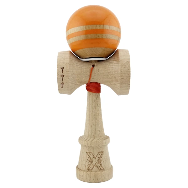 "kendama flippy x original rainbow", profesională, rulment metalic, ața 62/65 cm, ultra aderent, cupe mari, king size 7 х 6 х 18 cm, portocaliu-maro 3