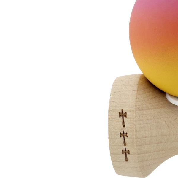«kendama super sticky x original», rulment metalic, ața 62/65 cm, king size 7.5 x 6 x 18 cm, gradient roz-portocaliu-galben 11