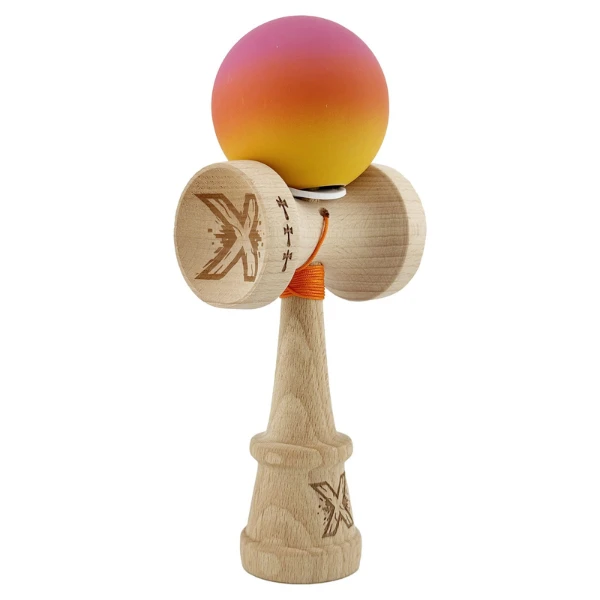 «kendama super sticky x original», rulment metalic, ața 62/65 cm, king size 7.5 x 6 x 18 cm, gradient roz-portocaliu-galben 13