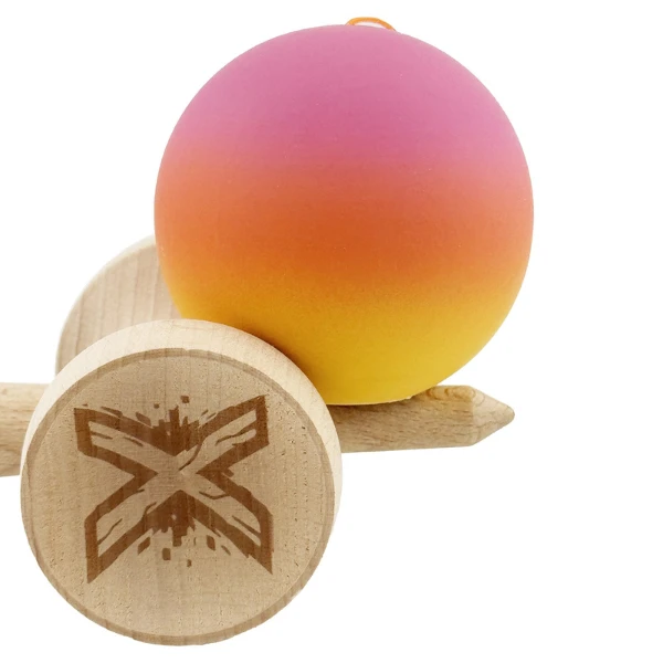 «kendama super sticky x original», rulment metalic, ața 62/65 cm, king size 7.5 x 6 x 18 cm, gradient roz-portocaliu-galben 8