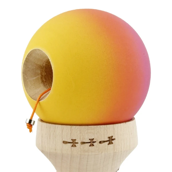 «kendama super sticky x original», rulment metalic, ața 62/65 cm, king size 7.5 x 6 x 18 cm, gradient roz-portocaliu-galben 10