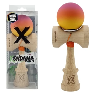 «kendama super sticky x original», rulment metalic, ața 62/65 cm, king size 7.5 x 6 x 18 cm, gradient roz-portocaliu-galben Thumbnail 2
